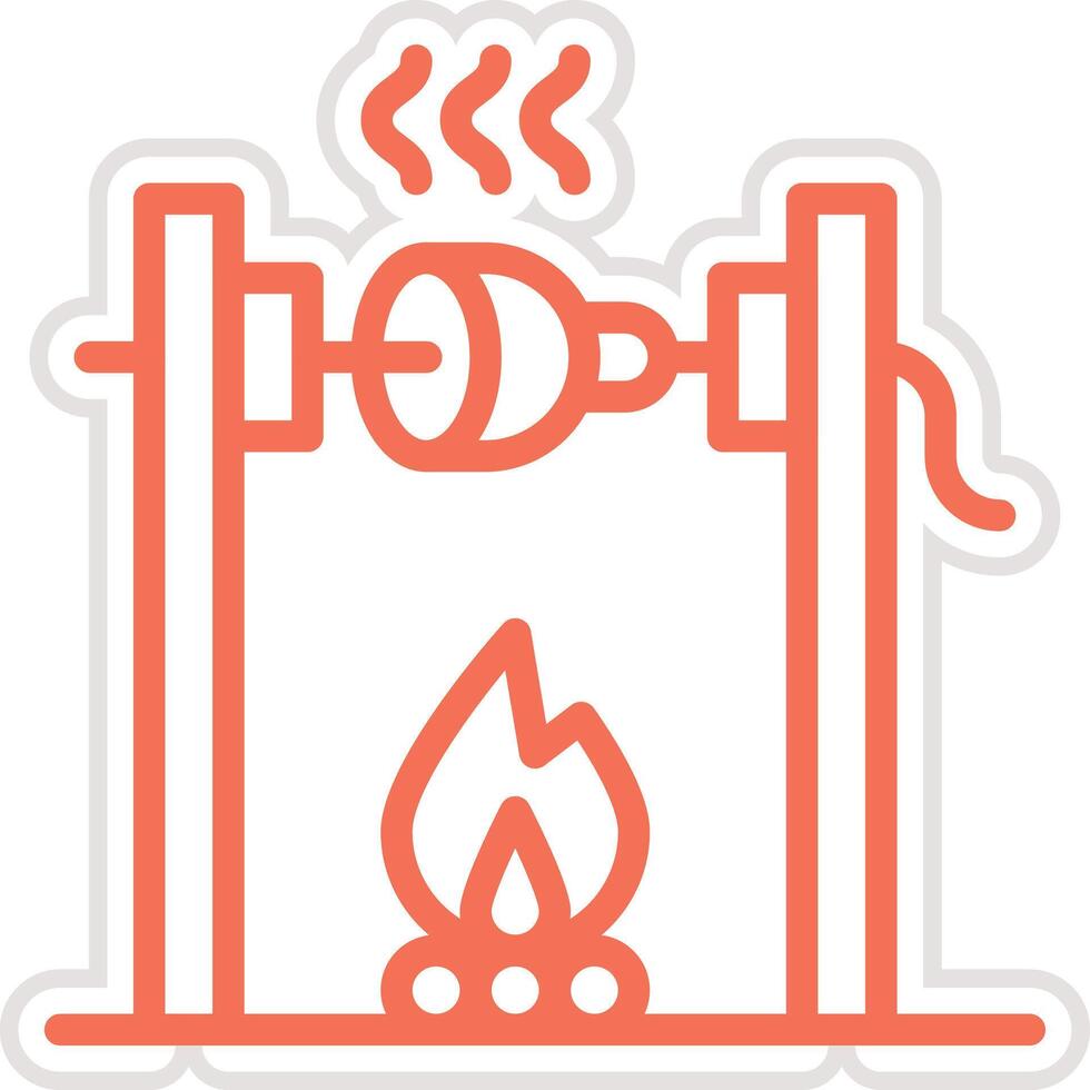Medieval fire roasting Icon Design Illustration vector