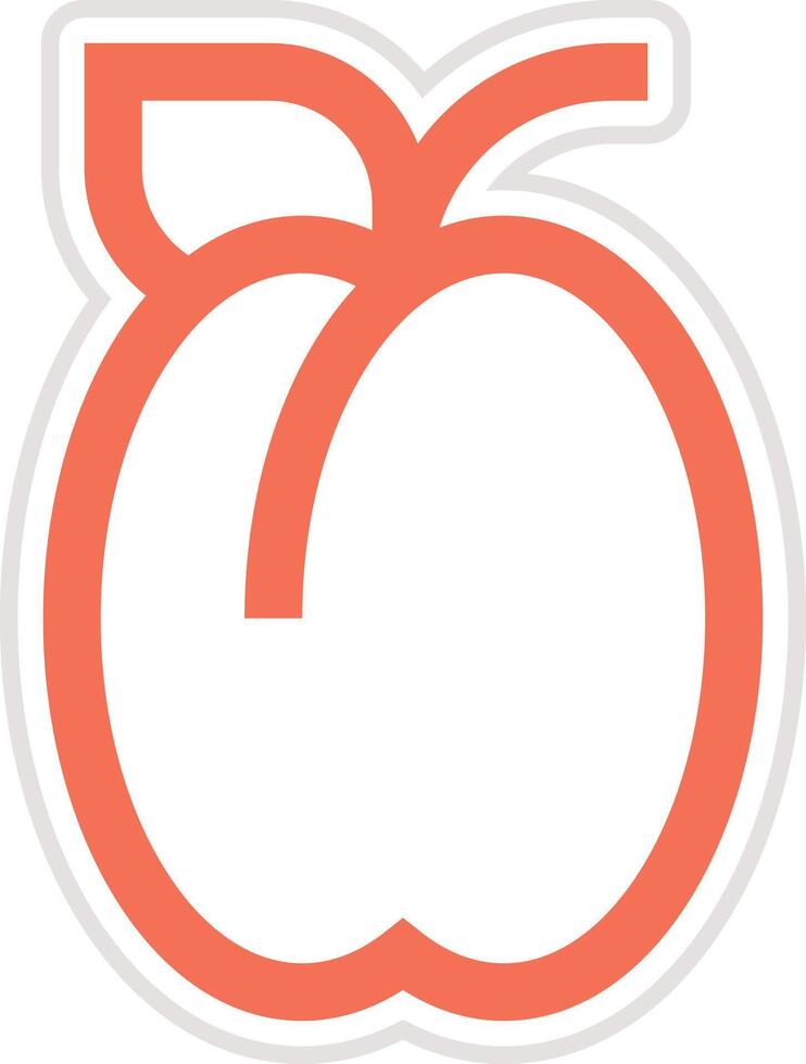 Plum Icon Design Illustration vector