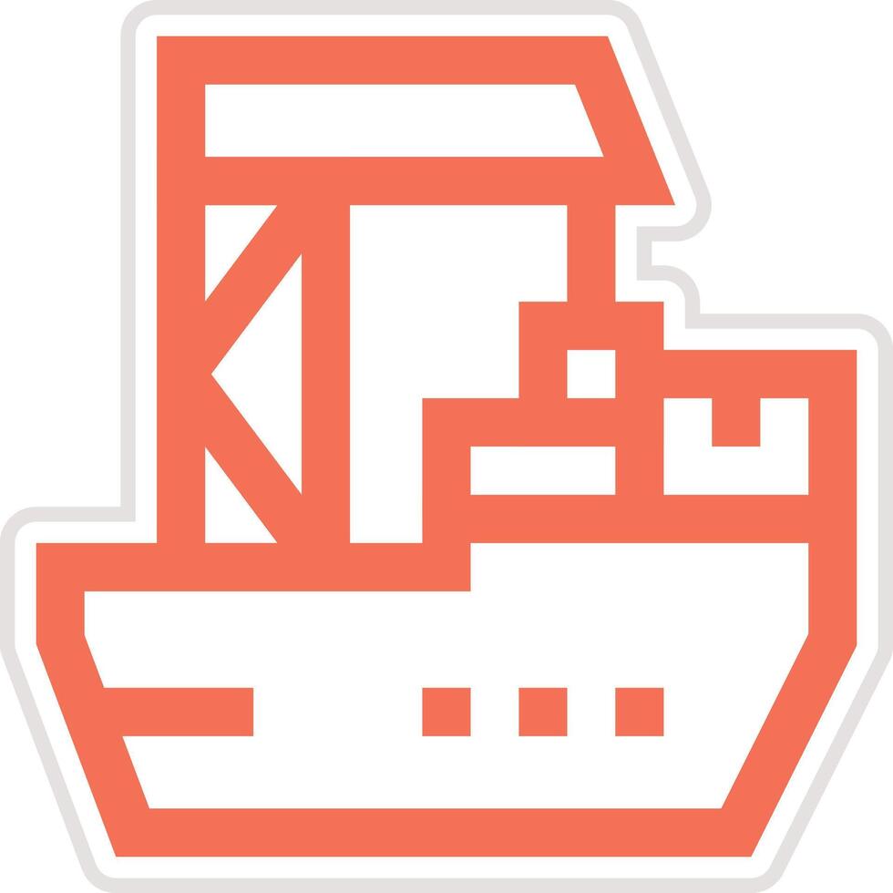 Cargo Ship Icon Design Illustration vector