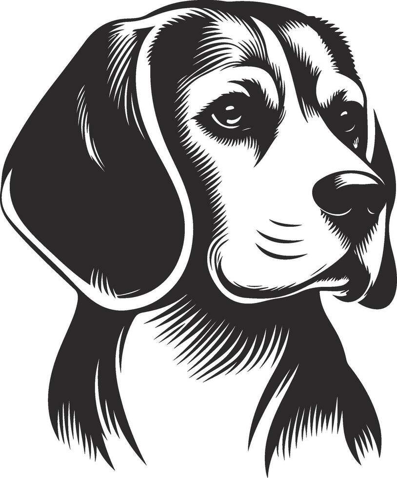 Beagle dog head illustration vector