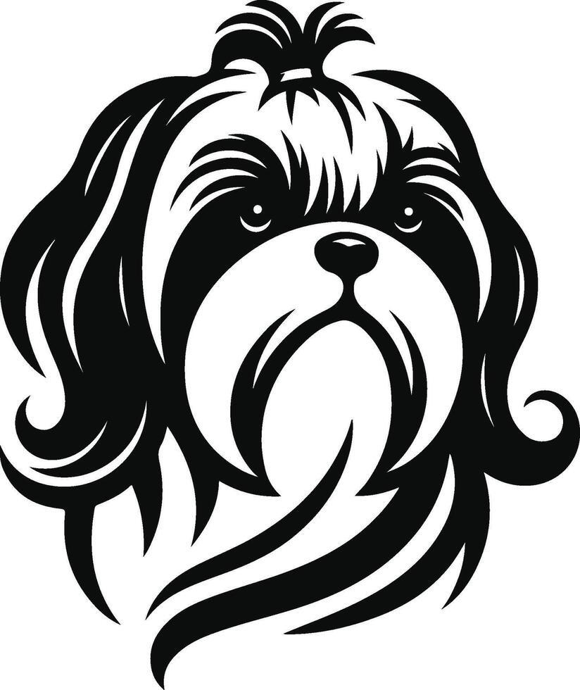 Shih tzu dog head vector