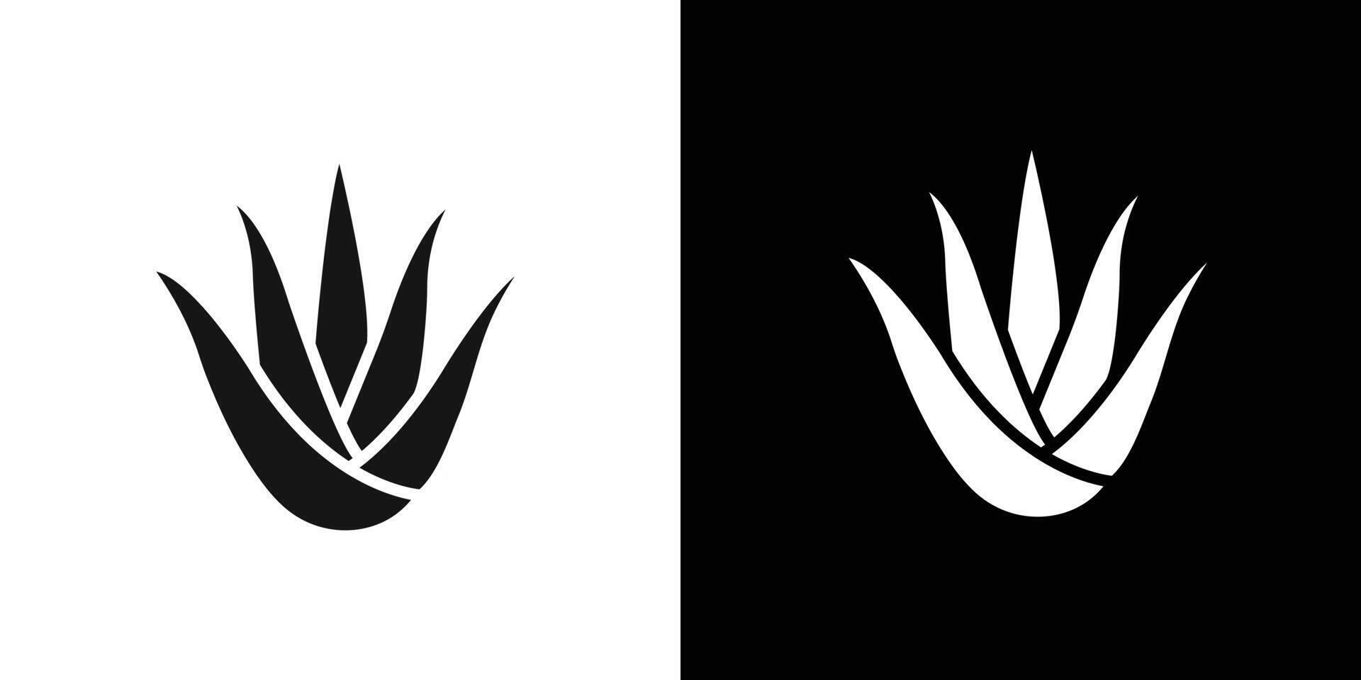 aloe vera icon Flat set outline vector