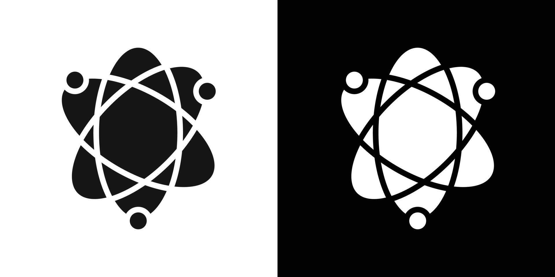 Atom scientific icon Flat set outline vector