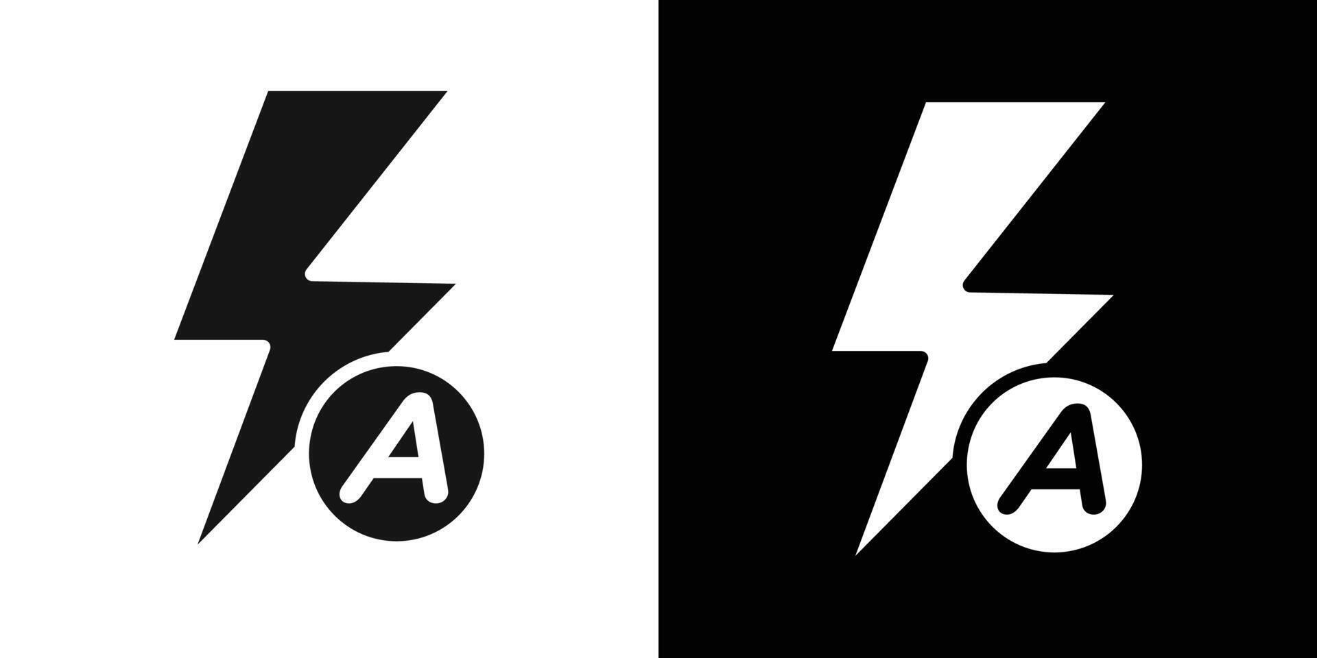 auto flash icon Flat set outline vector