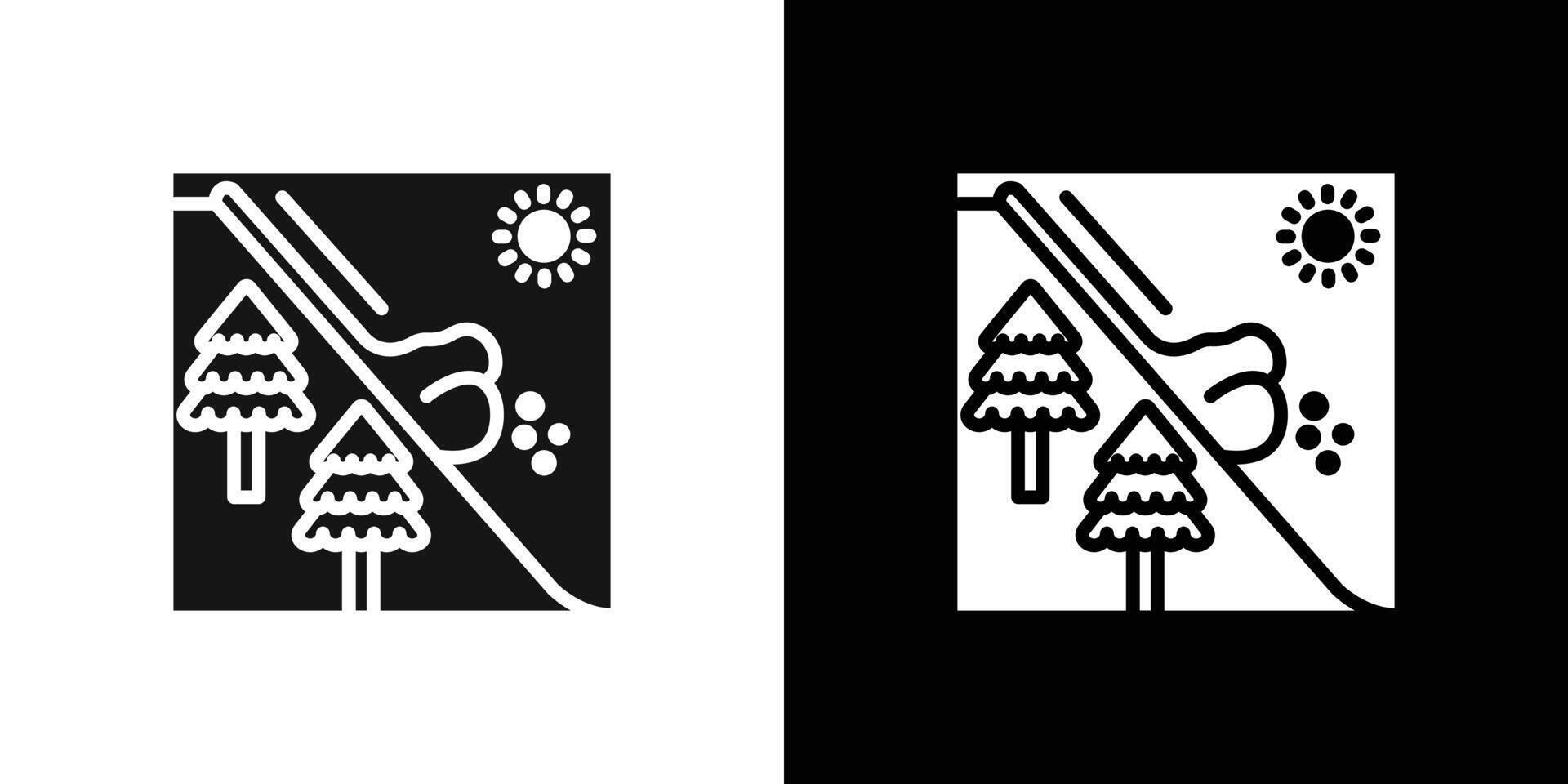 avalanche icon Flat set outline vector