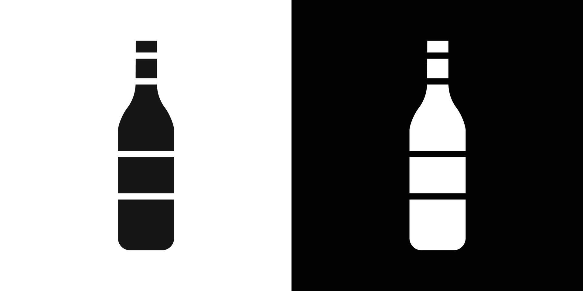 Bottle icon Flat set outline vector