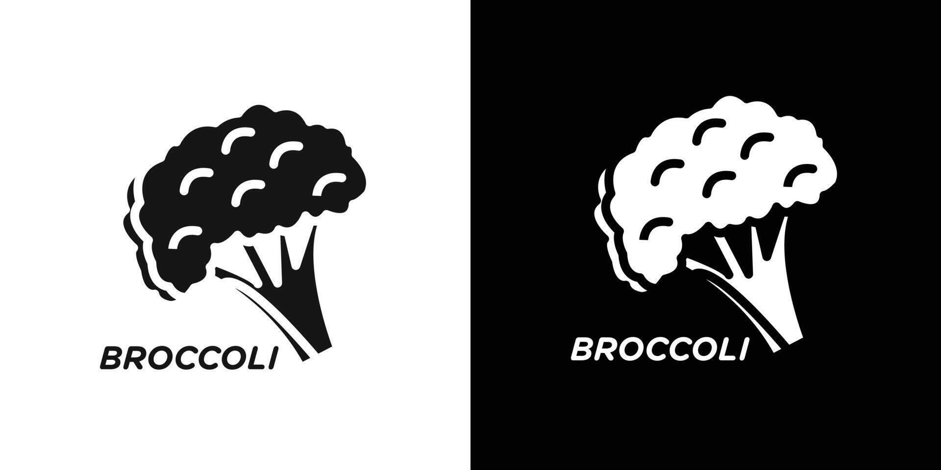 broccoli icon Flat set outline vector