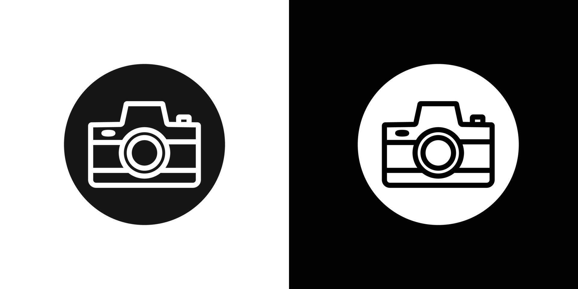 Camera icon Flat set outline vector