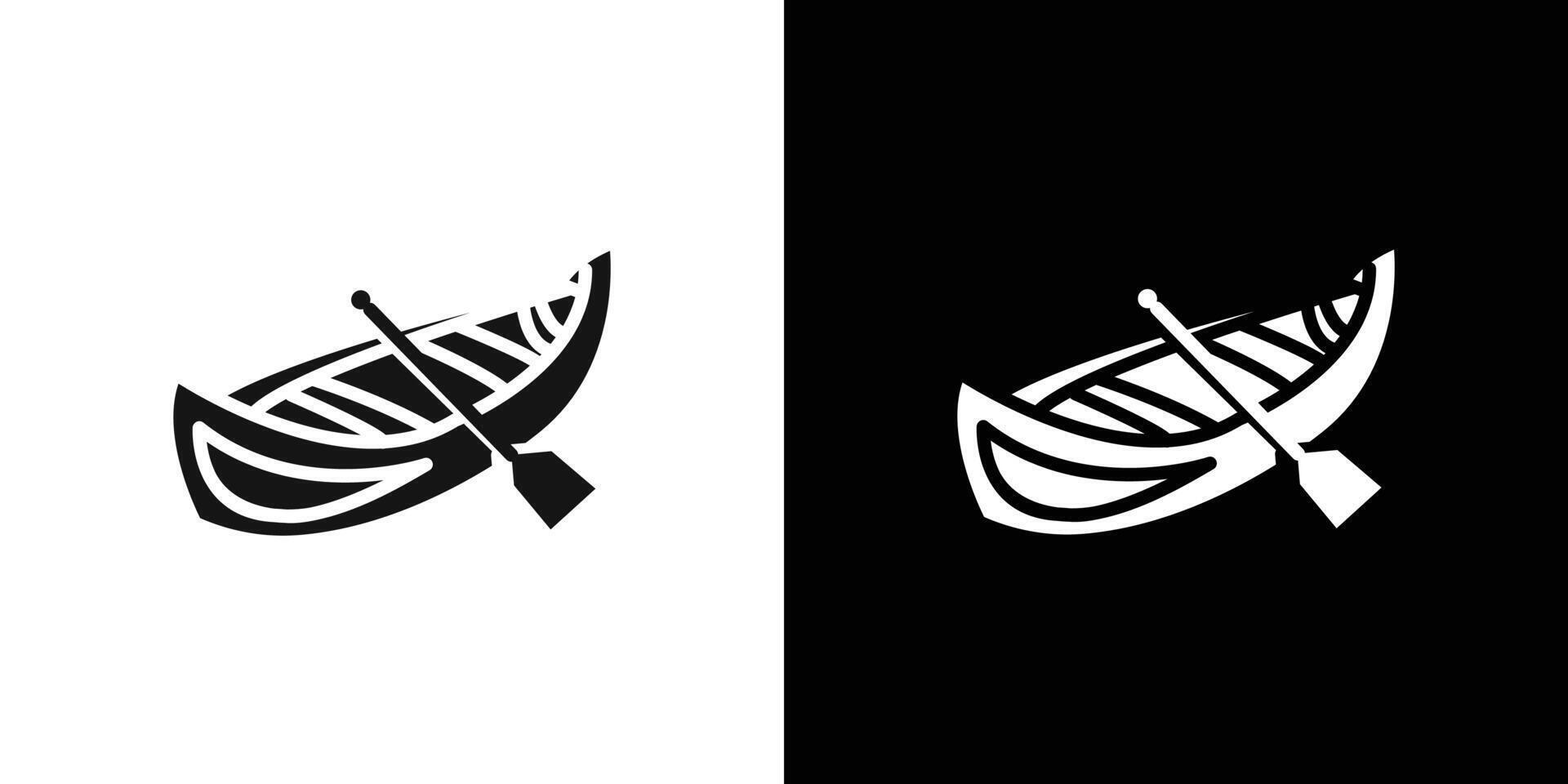 canoe icon Flat set outline vector