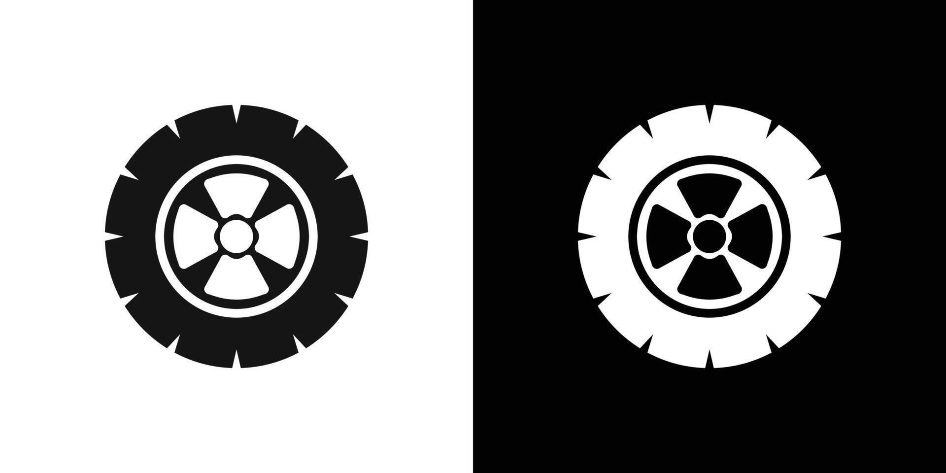 car wheel icon Flat set outline vector