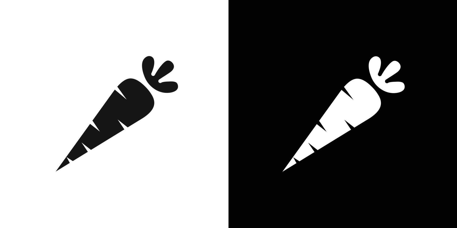 Carrot icon Flat set outline vector