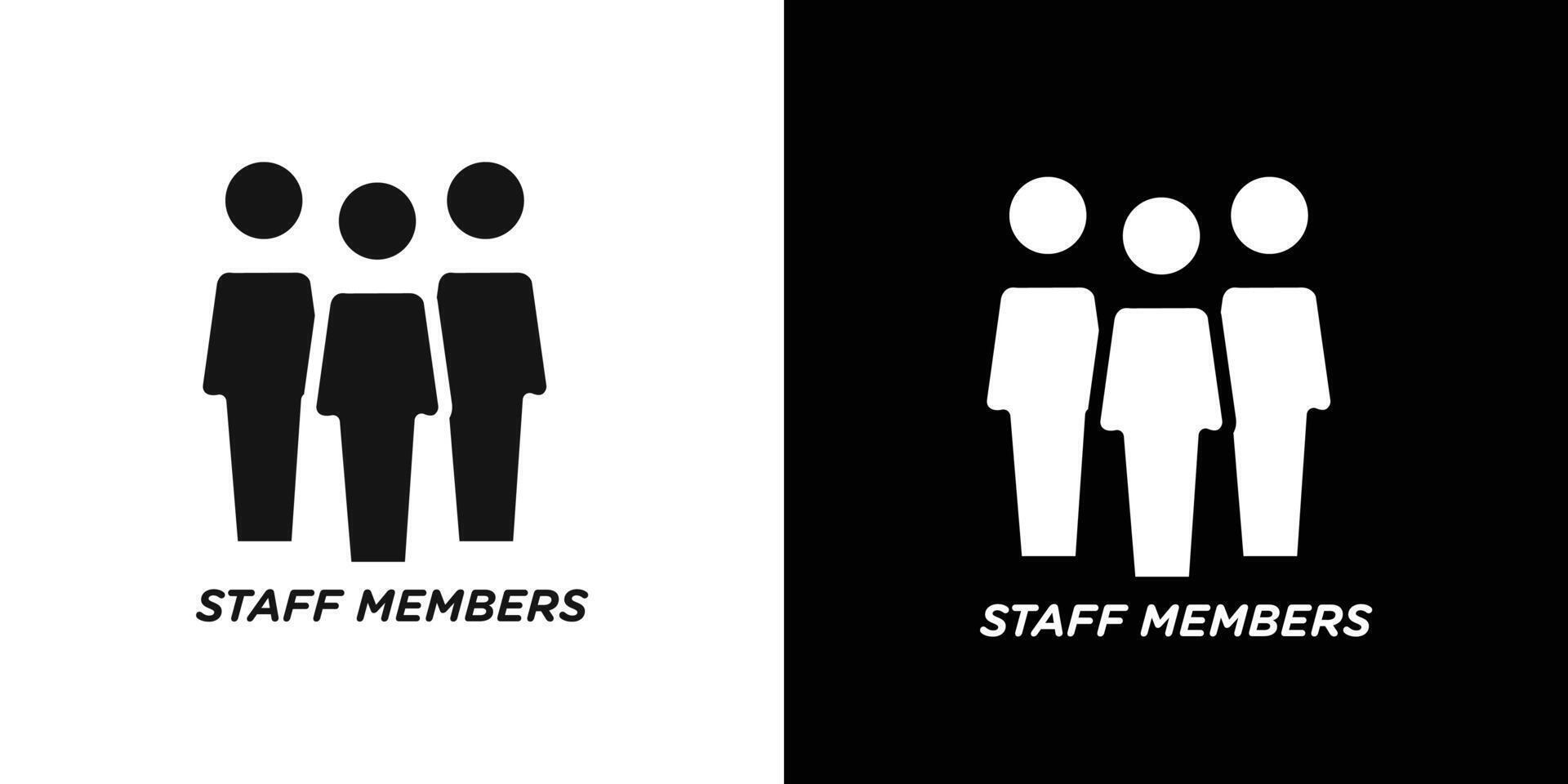 Company staff icon Flat set outline vector
