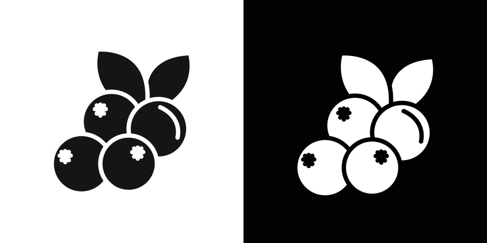 Cranberry icon Flat set outline vector