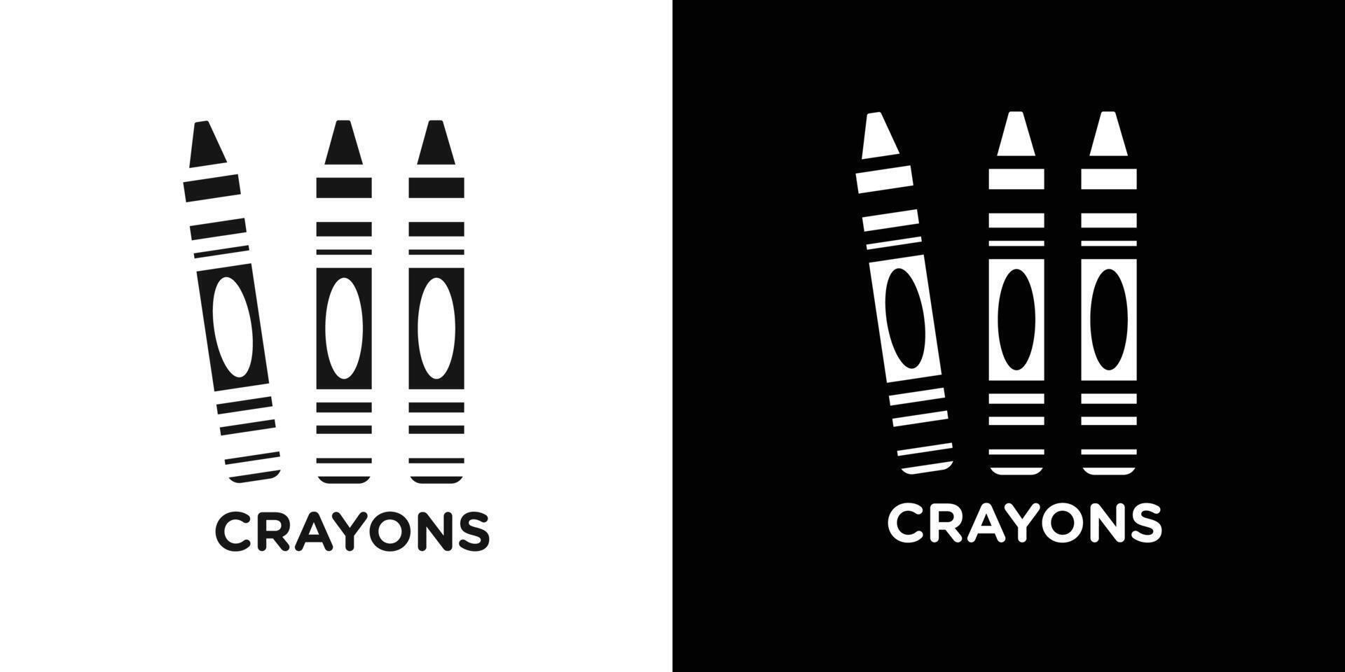 Crayons icon Flat set outline vector