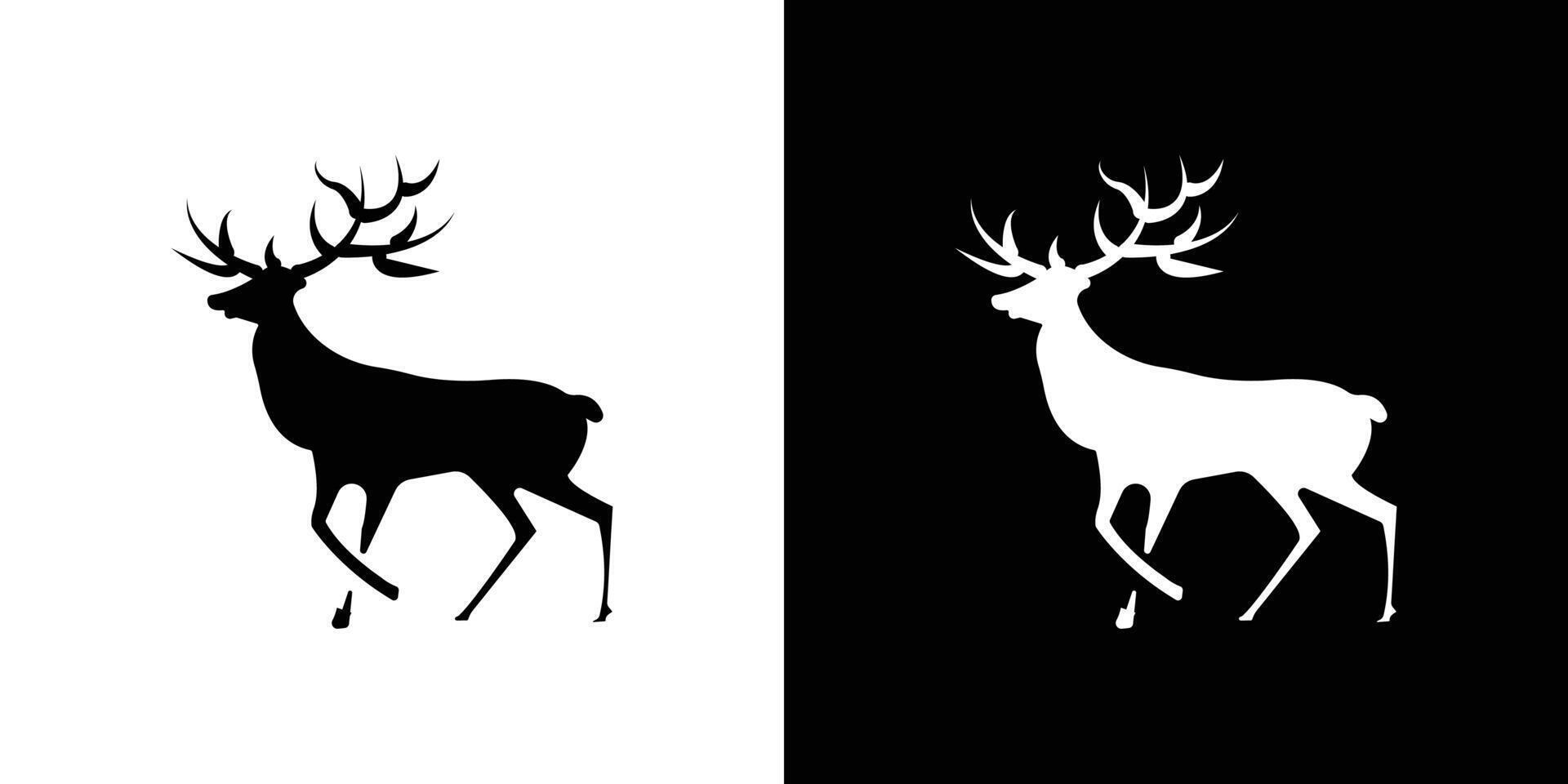 Deer animal icon Flat set outline vector