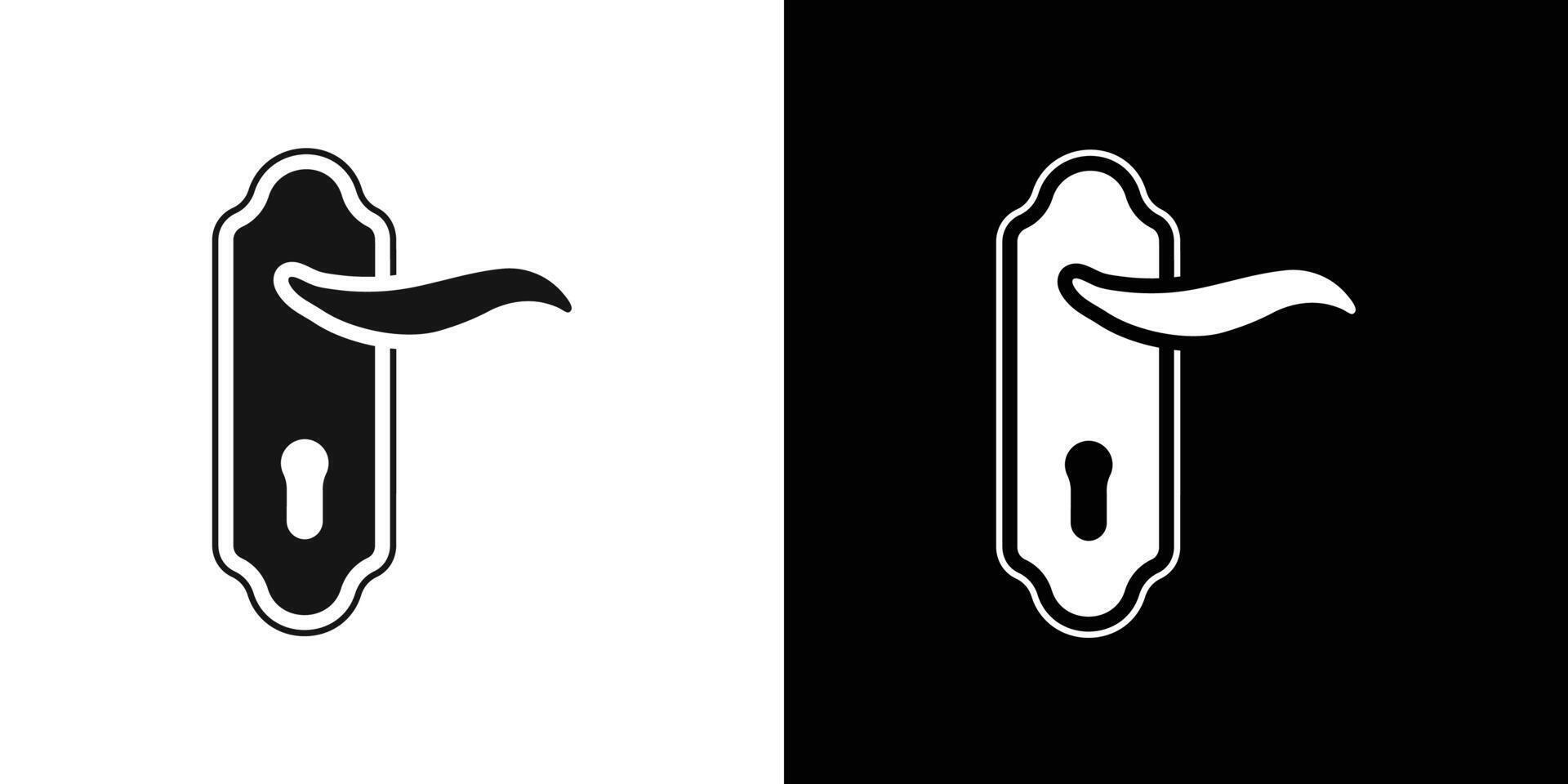 Door knob icon Flat set outline vector
