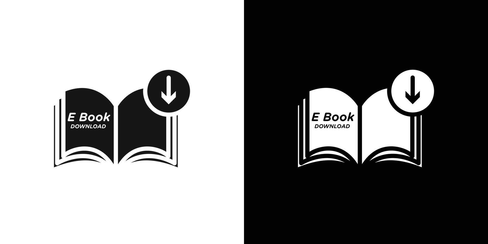 E book download icon Flat set outline vector