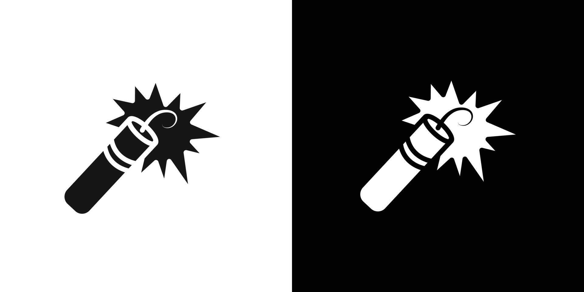 dynamite icon Flat set outline vector