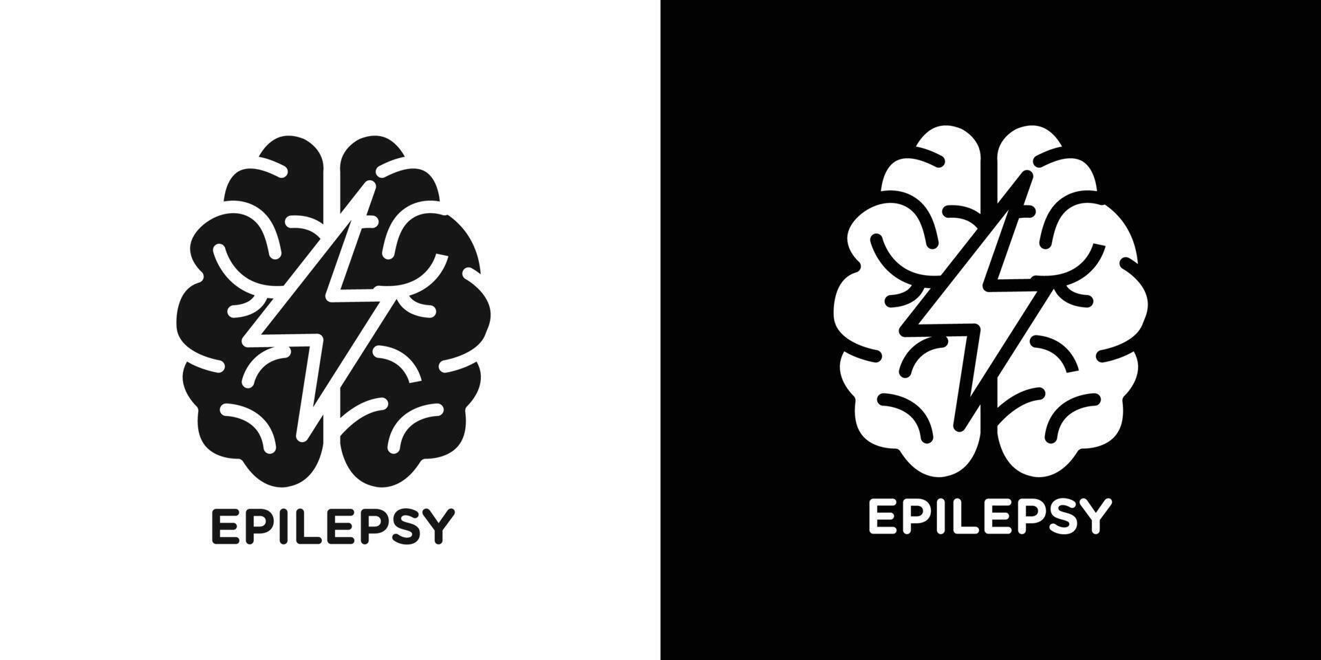 Epilepsy icon Flat set outline vector