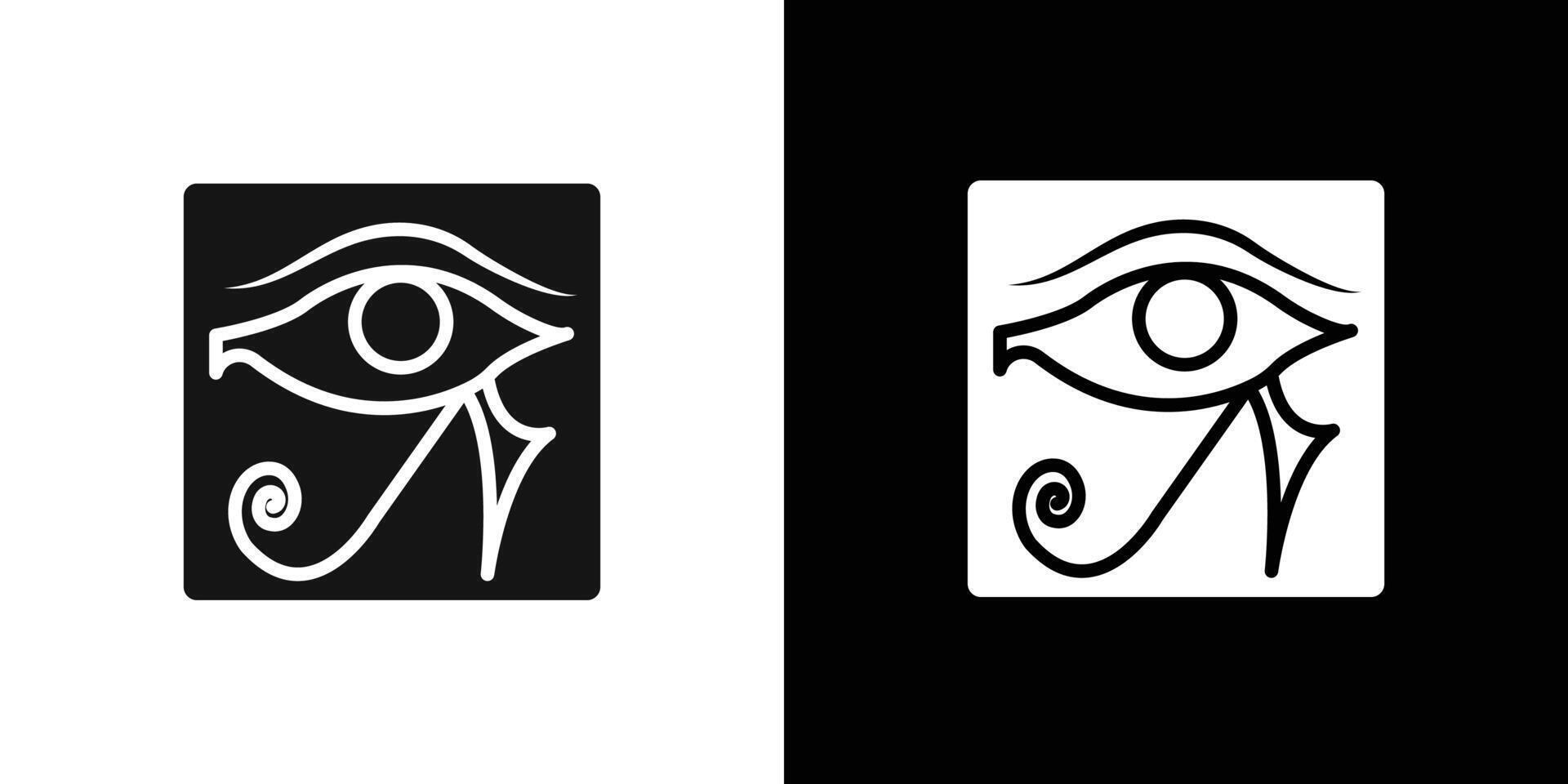 Eye of Horus Egypt Deity icon Flat set outline vector