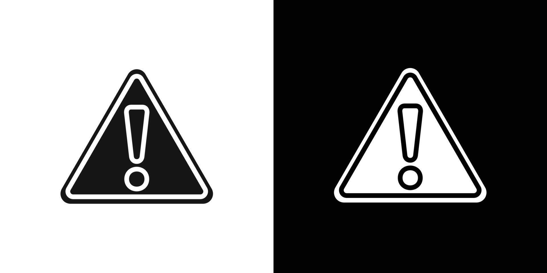 Exclamation danger icon Flat set outline vector