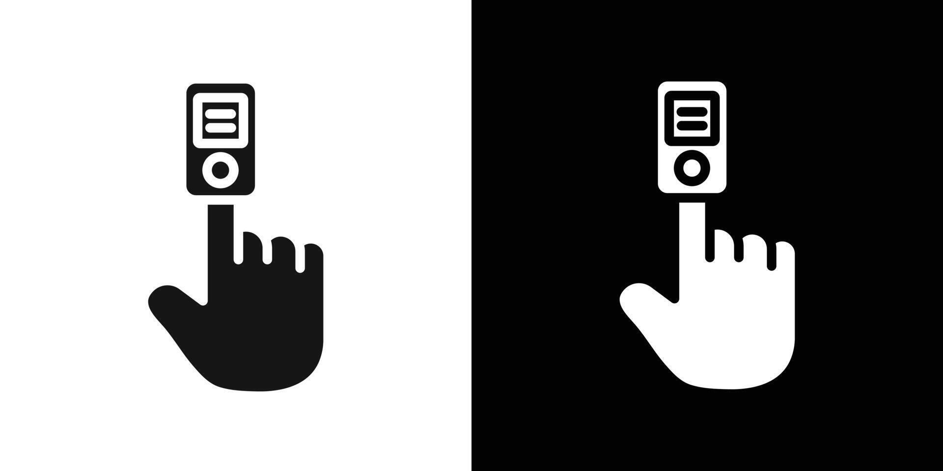 Fingertip pulse oximeter icon Flat set outline vector
