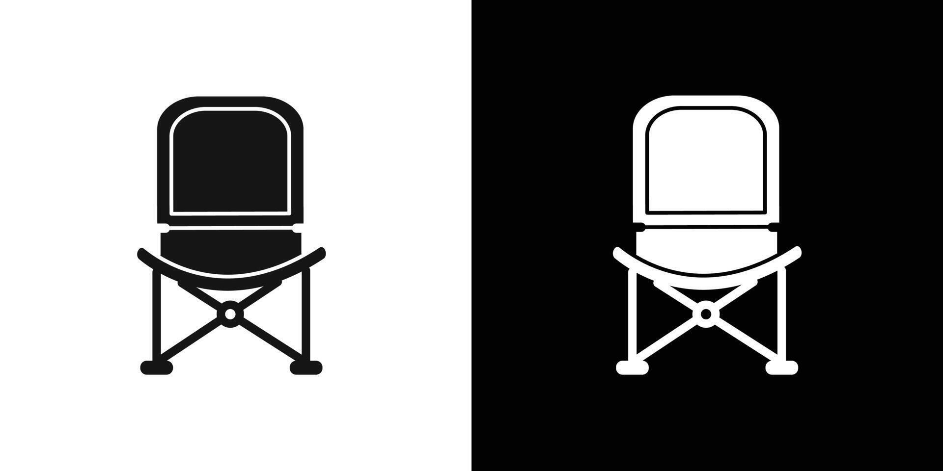folding chair icon Flat set outline vector