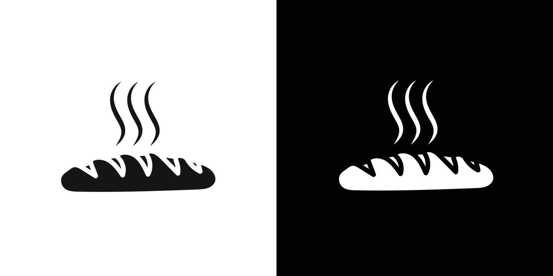 fresh bread icon Flat set outline vector