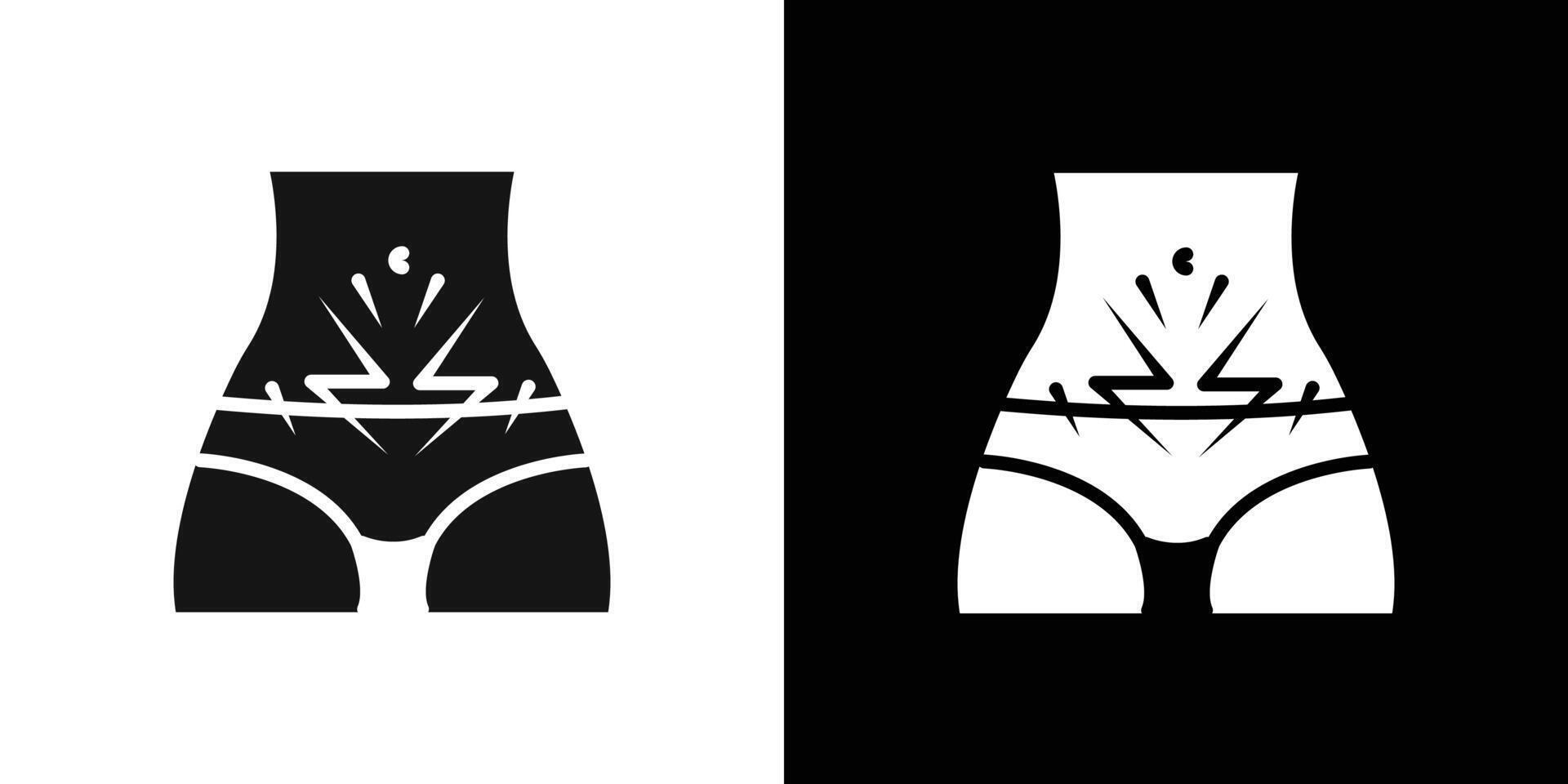 Genital rash icon Flat set outline vector