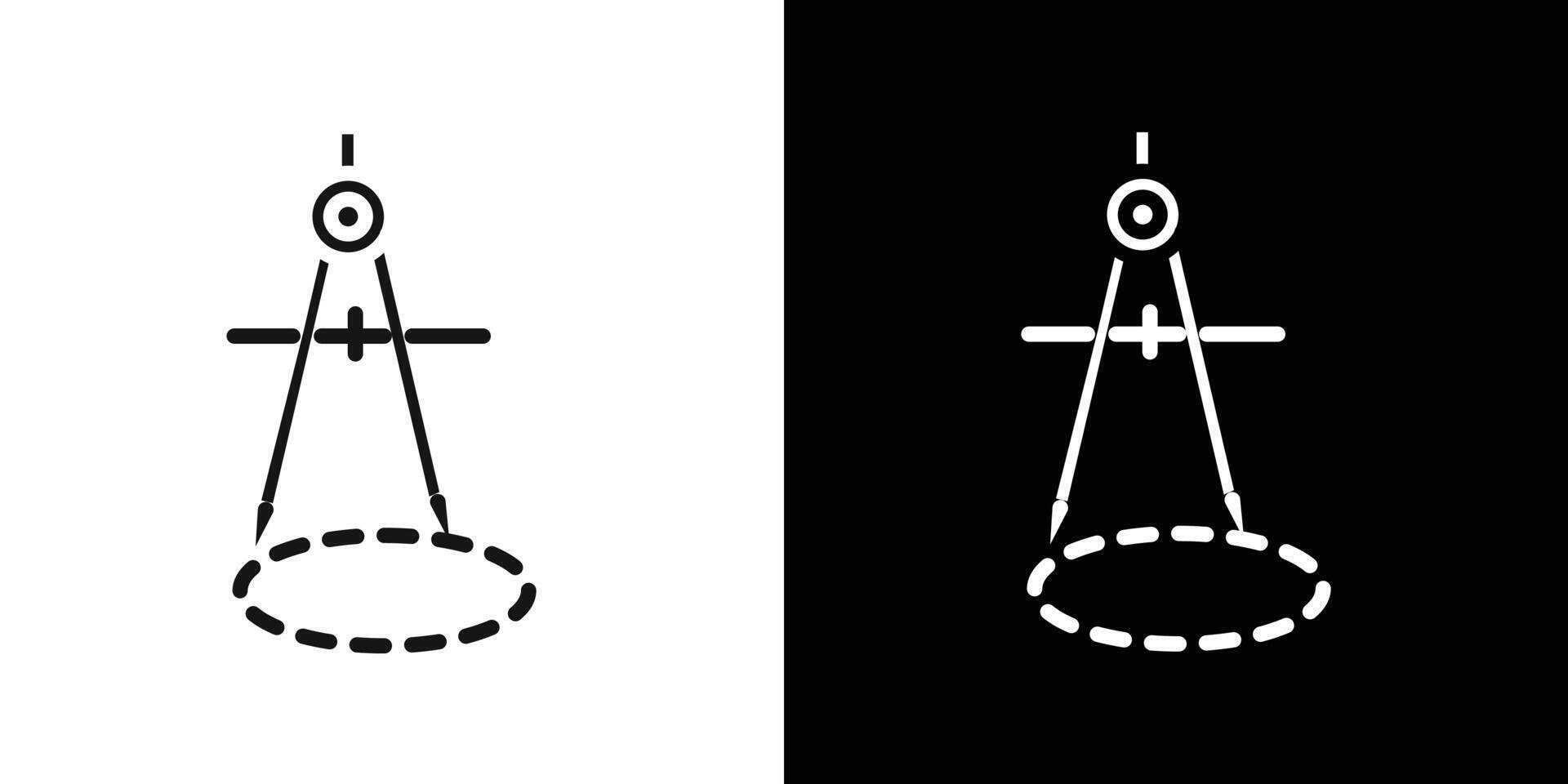 geometric compass icon Flat set outline vector