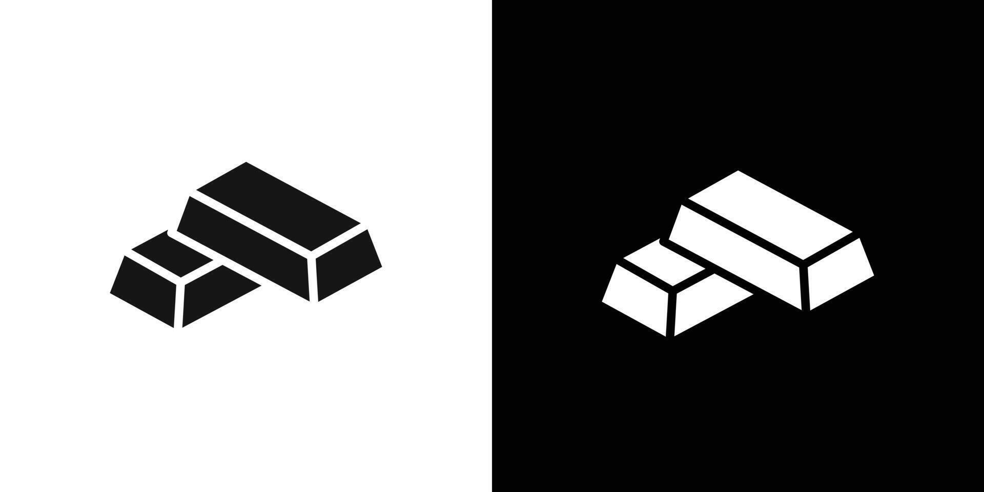 gold bars icon Flat set outline vector