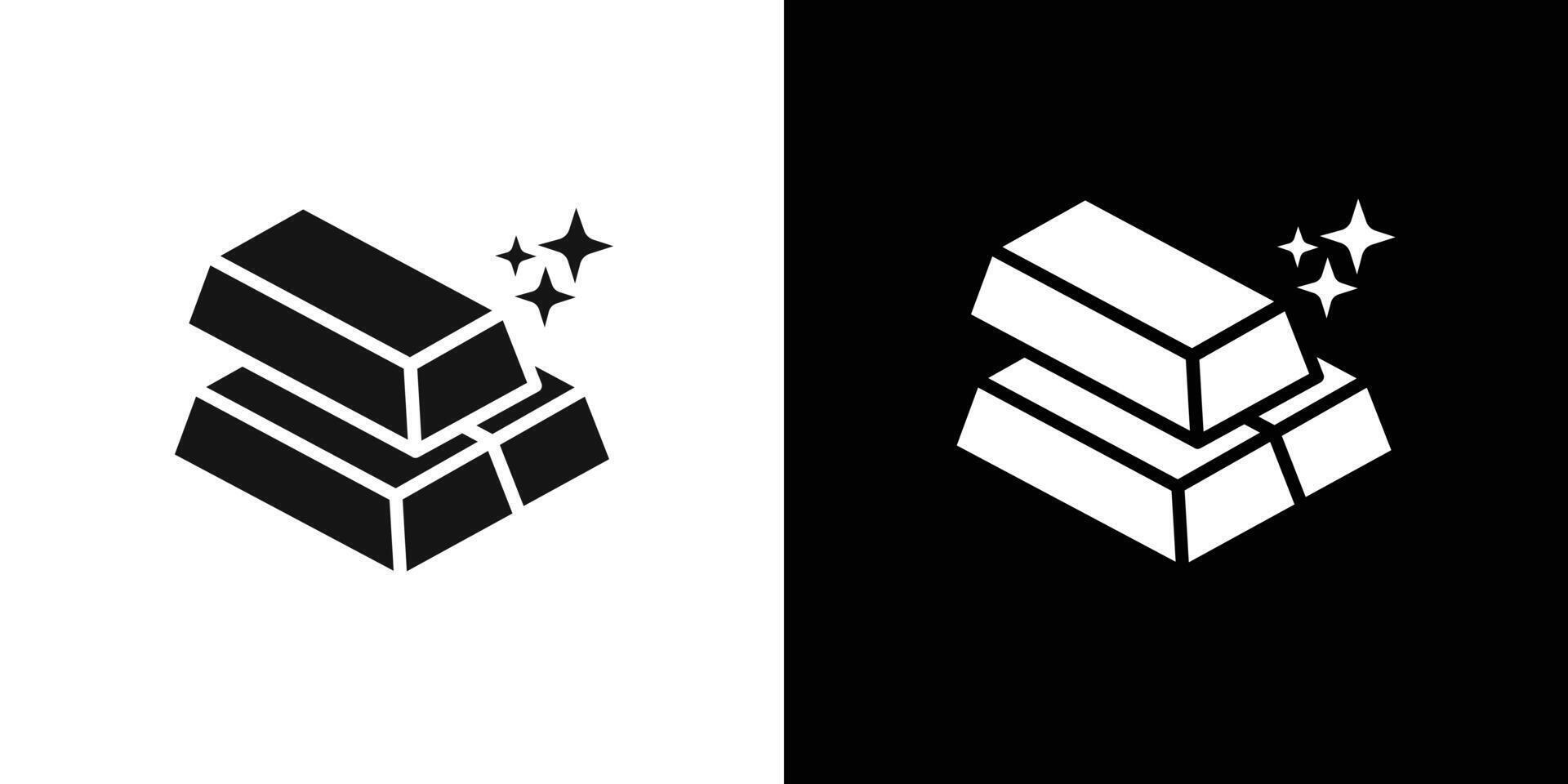 gold bars icon Flat set outline vector