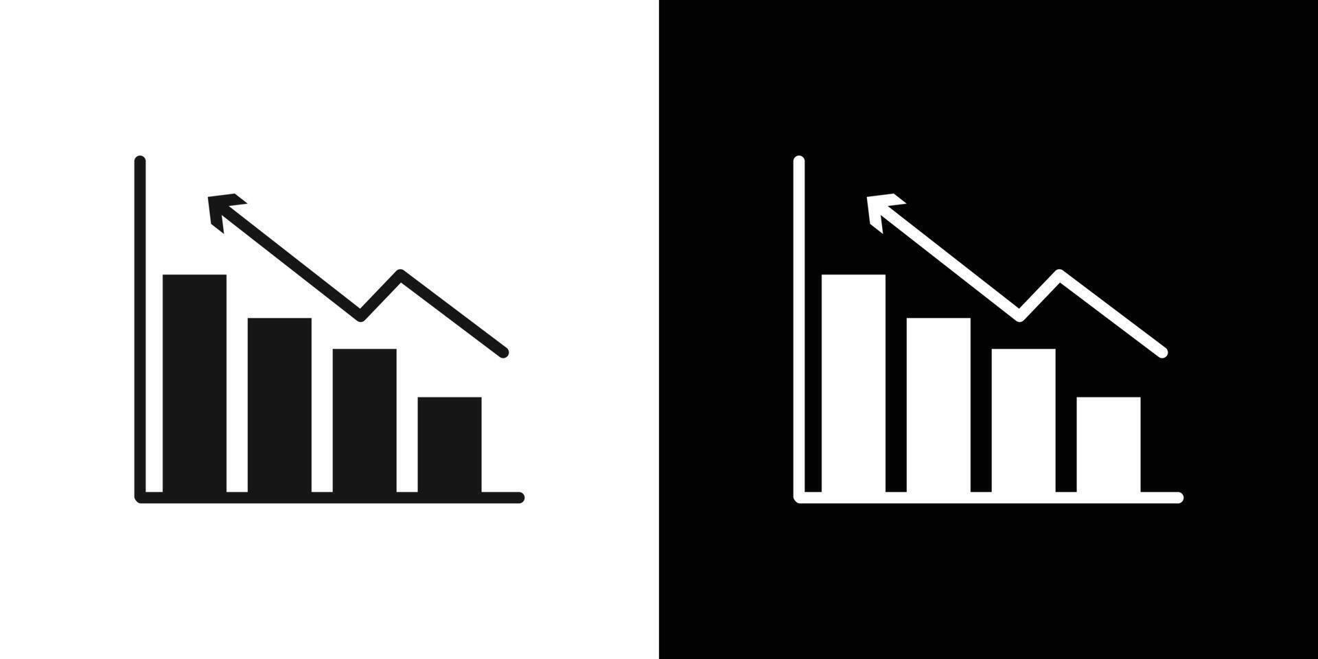 graph chart icon Flat set outline vector