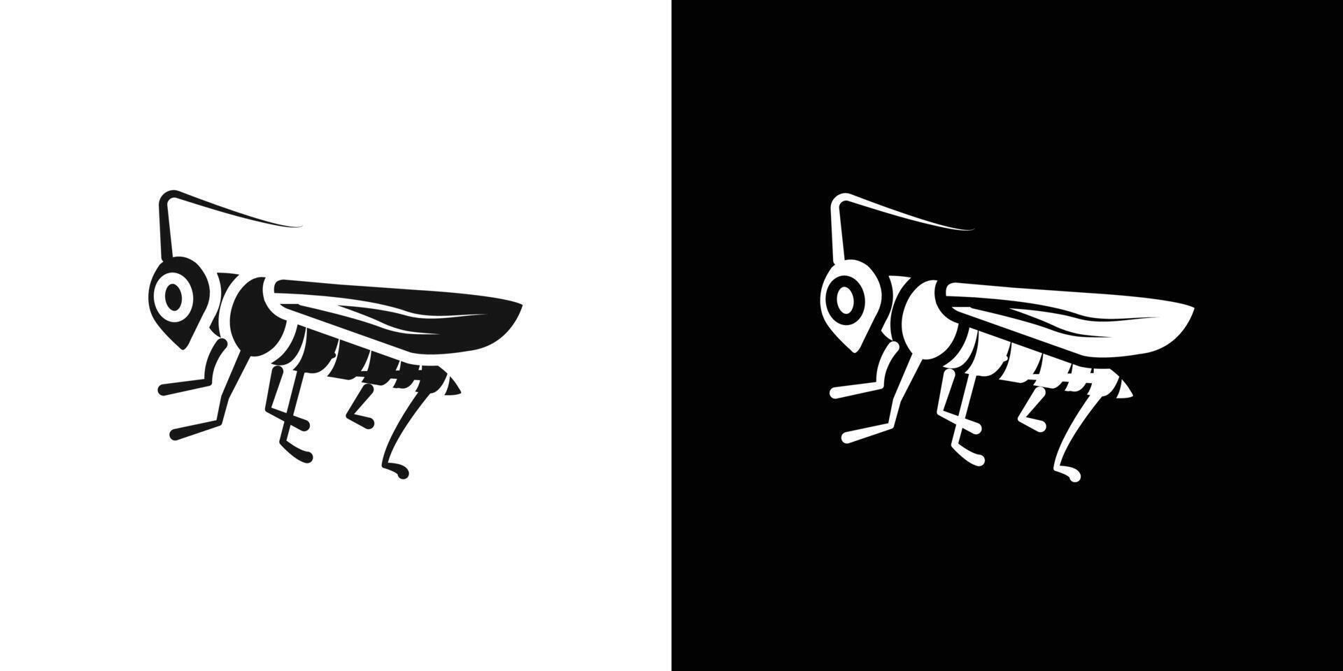 Grasshopper icon Flat set outline vector
