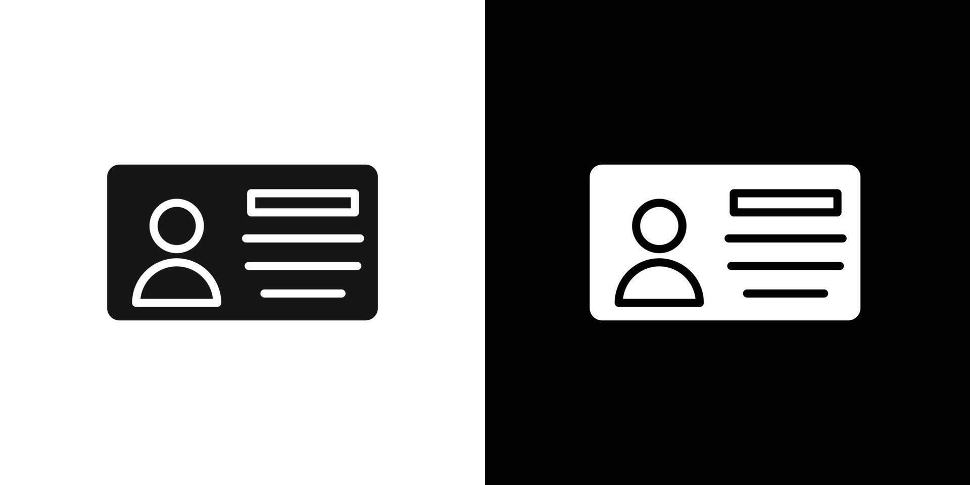 Identification card icon Flat set outline vector