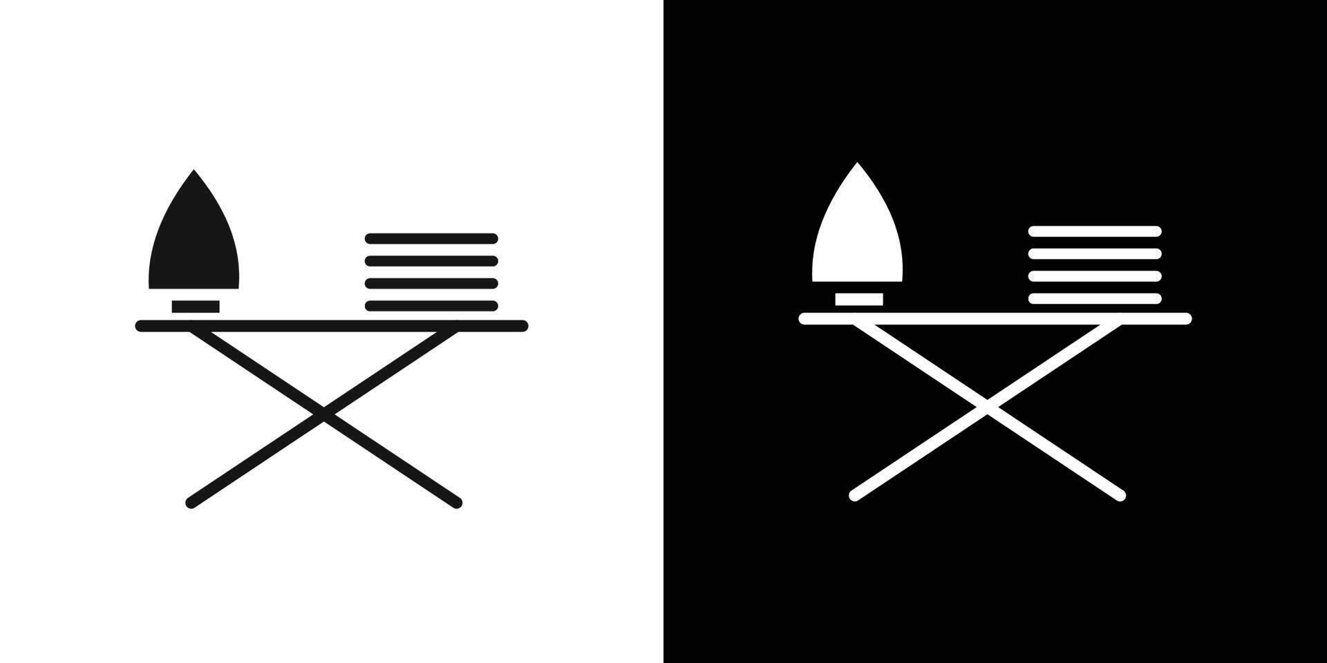 ironing table icon Flat set outline vector