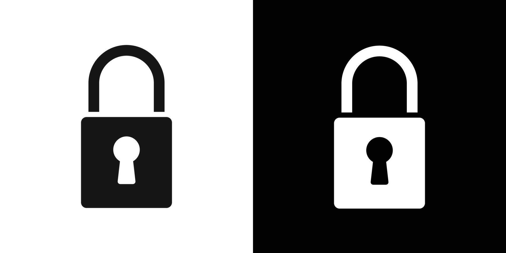 Lock icon Flat set outline vector