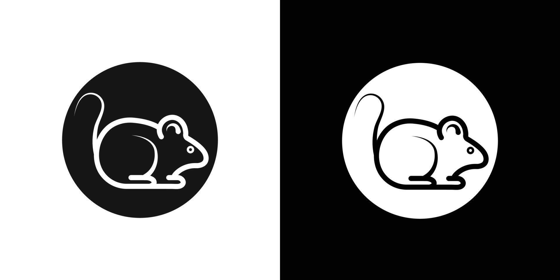 Mouse animal icon Flat set outline vector