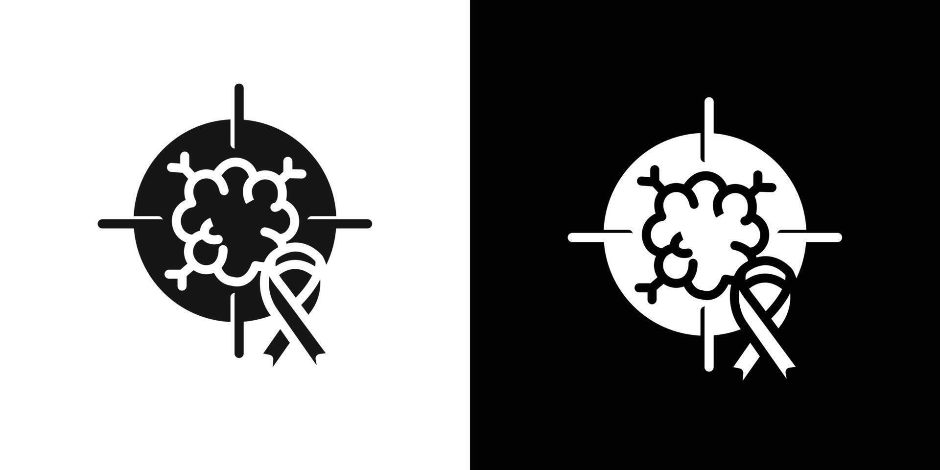 Oncology department icon Flat set outline vector