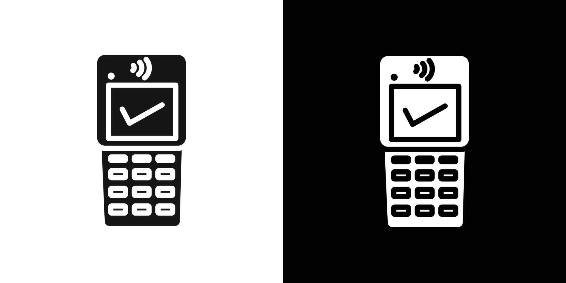 Payment terminal icon Flat set outline vector