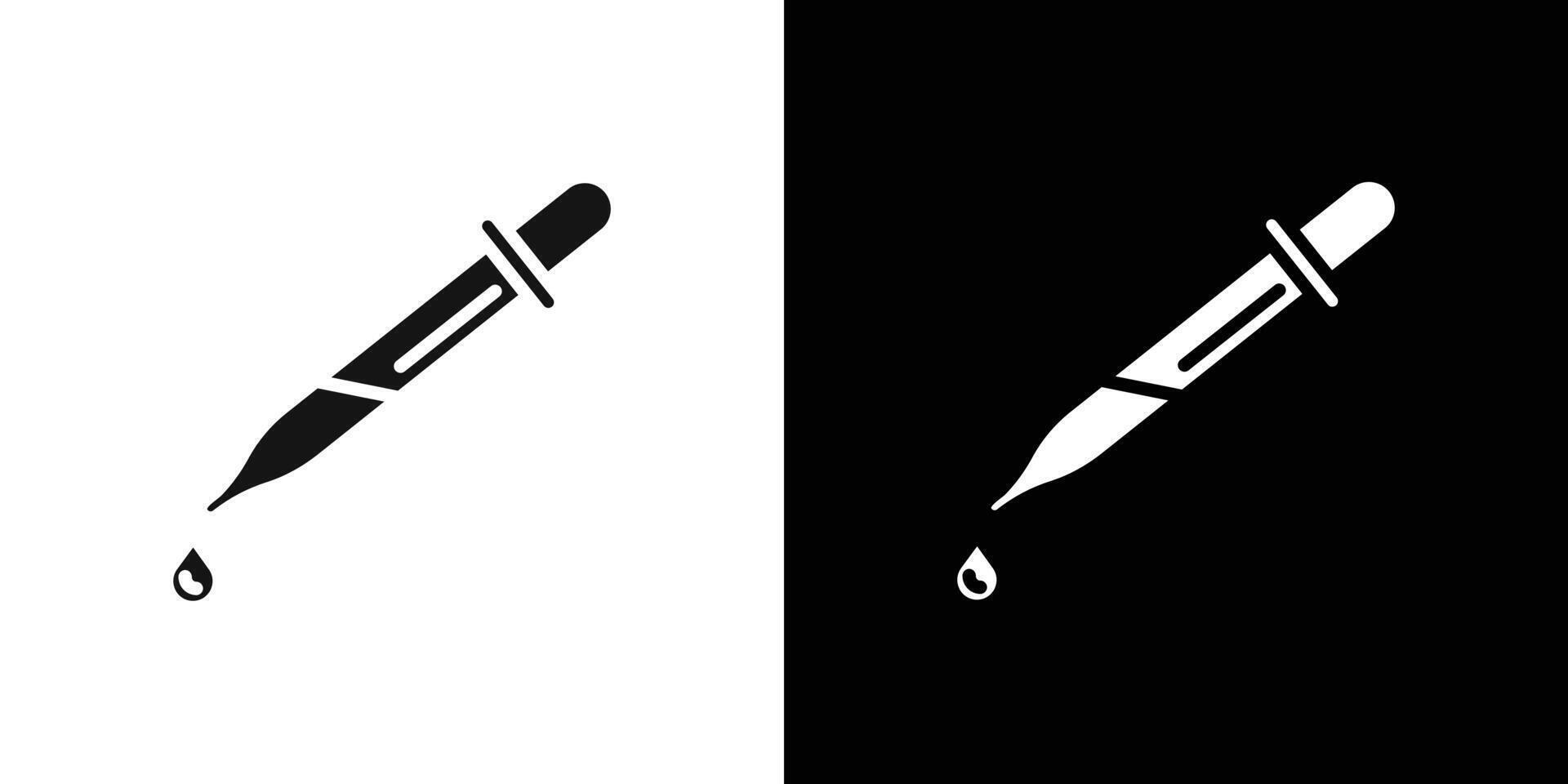 pipette icon Flat set outline vector