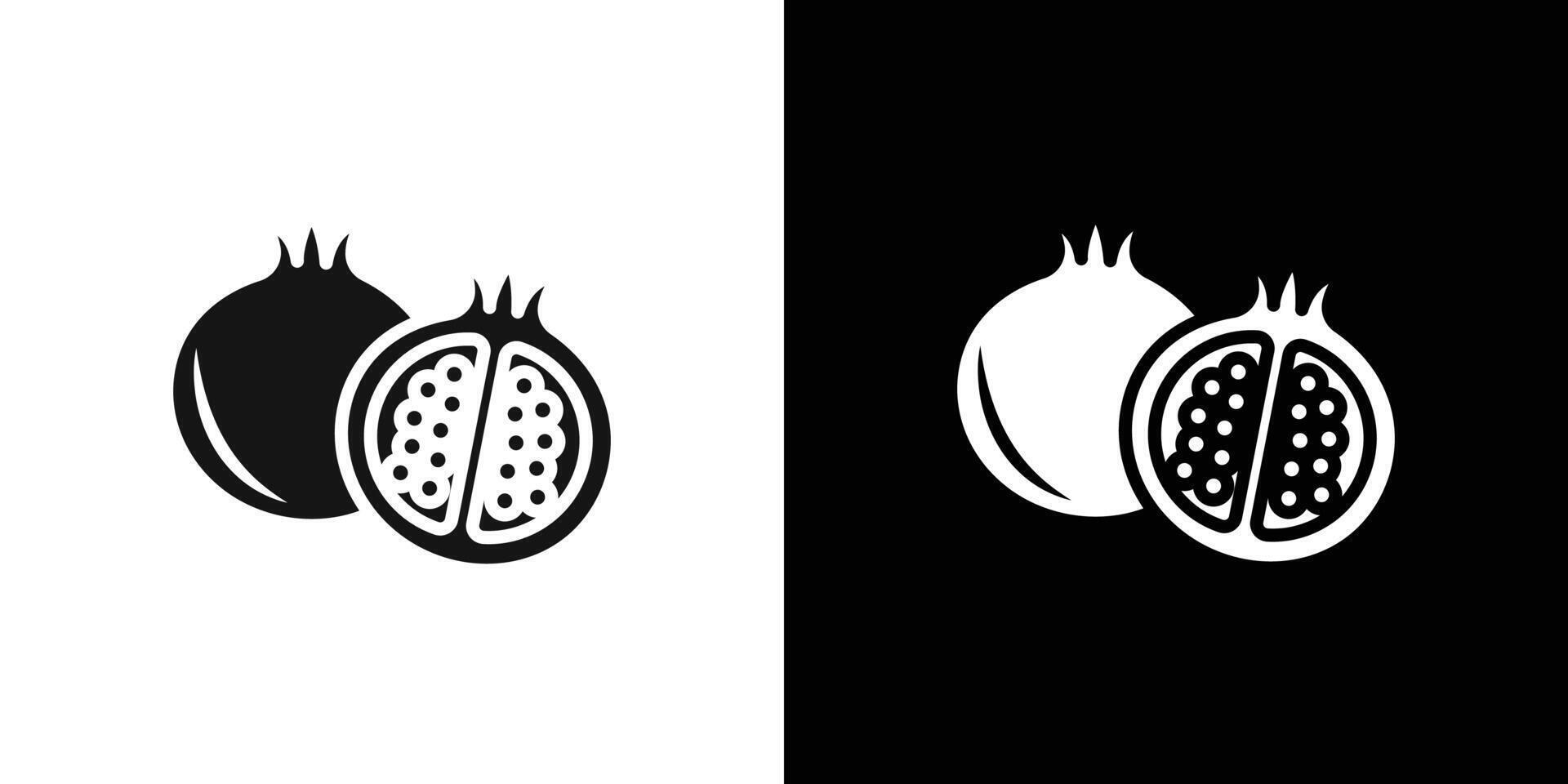 pomegranate icon Flat set outline vector