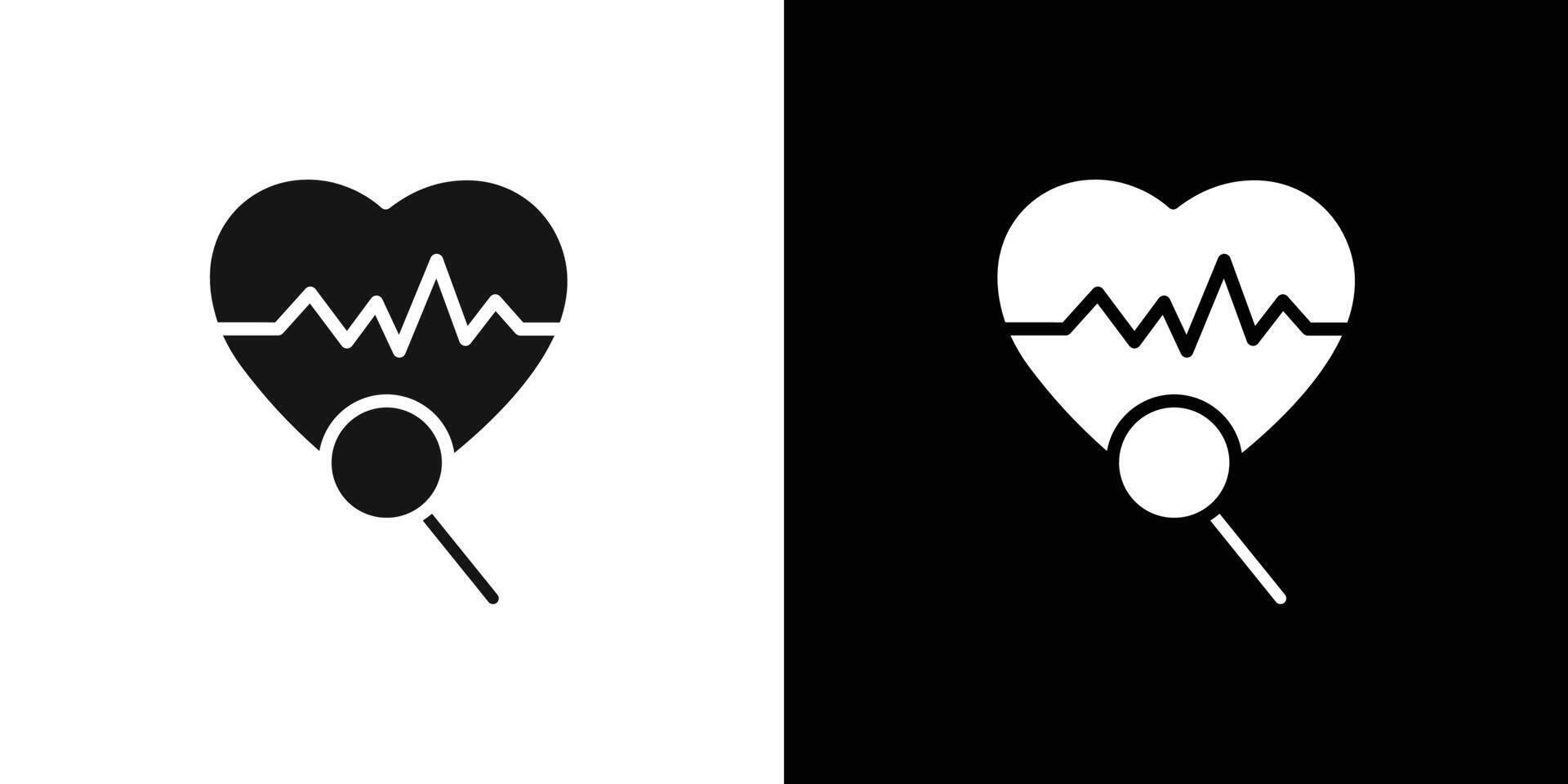 pulse heart check up icon Flat set outline vector