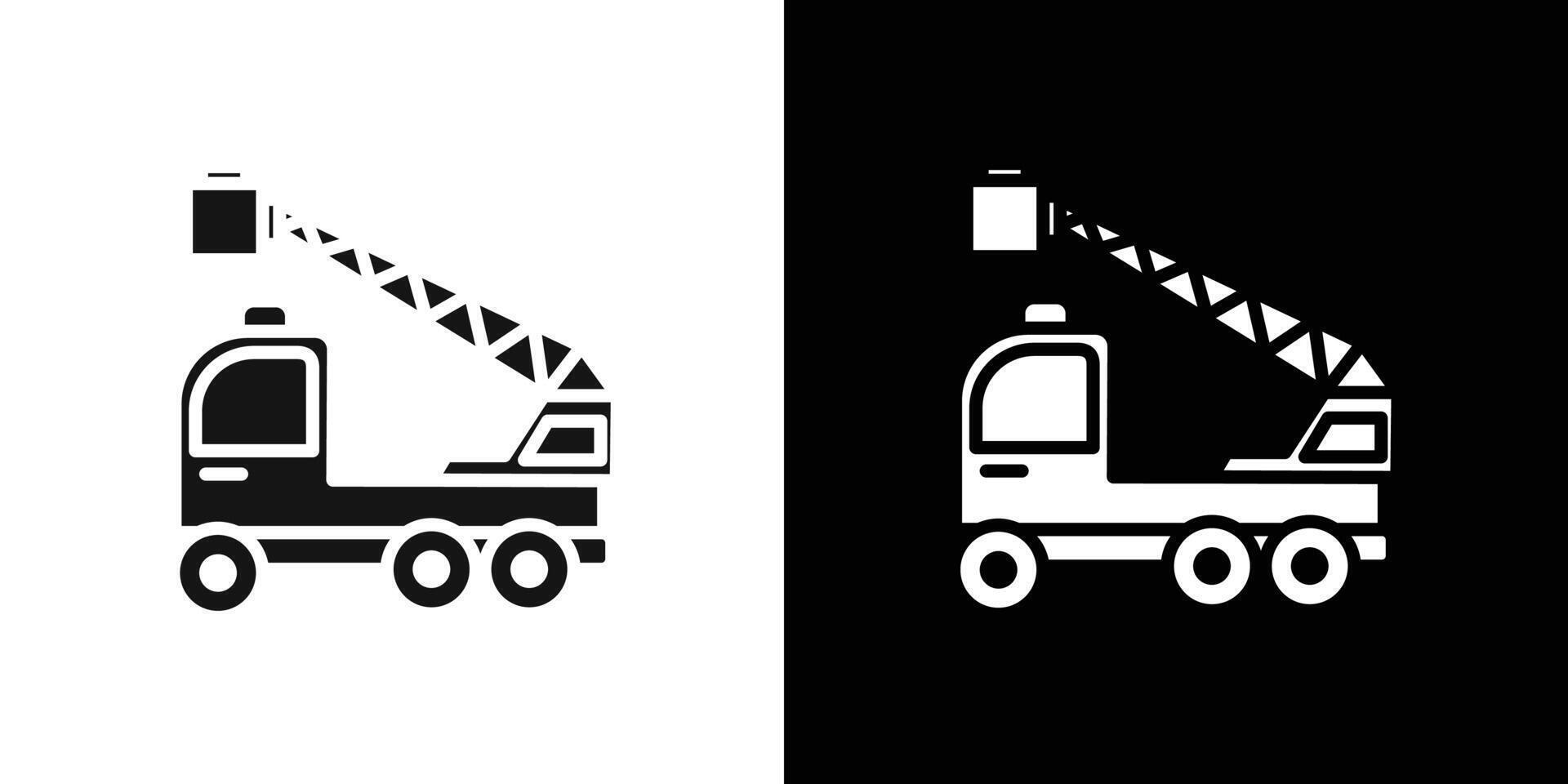 rescue truck basket icon Flat set outline vector