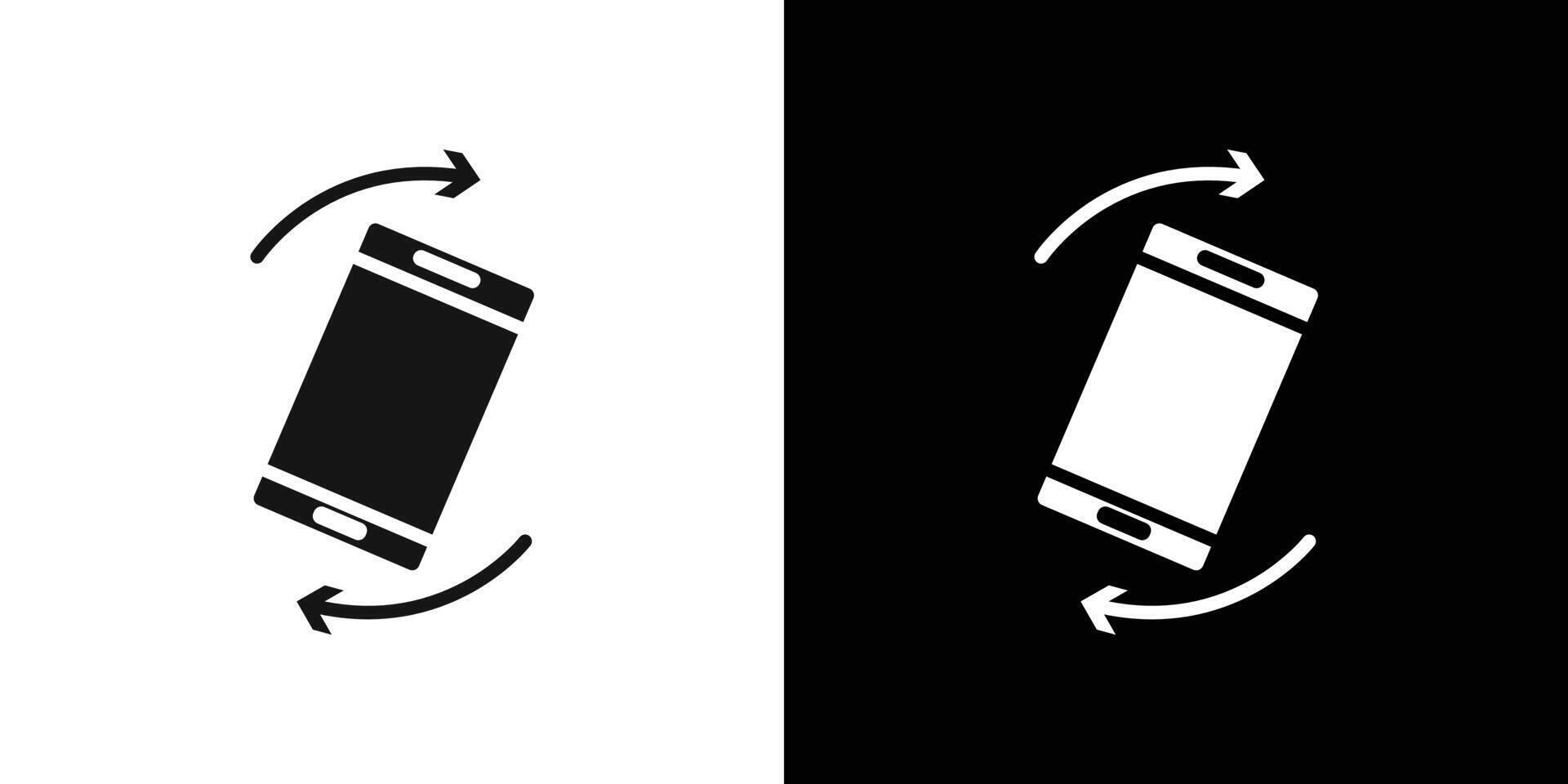 rotate phone icon Flat set outline vector