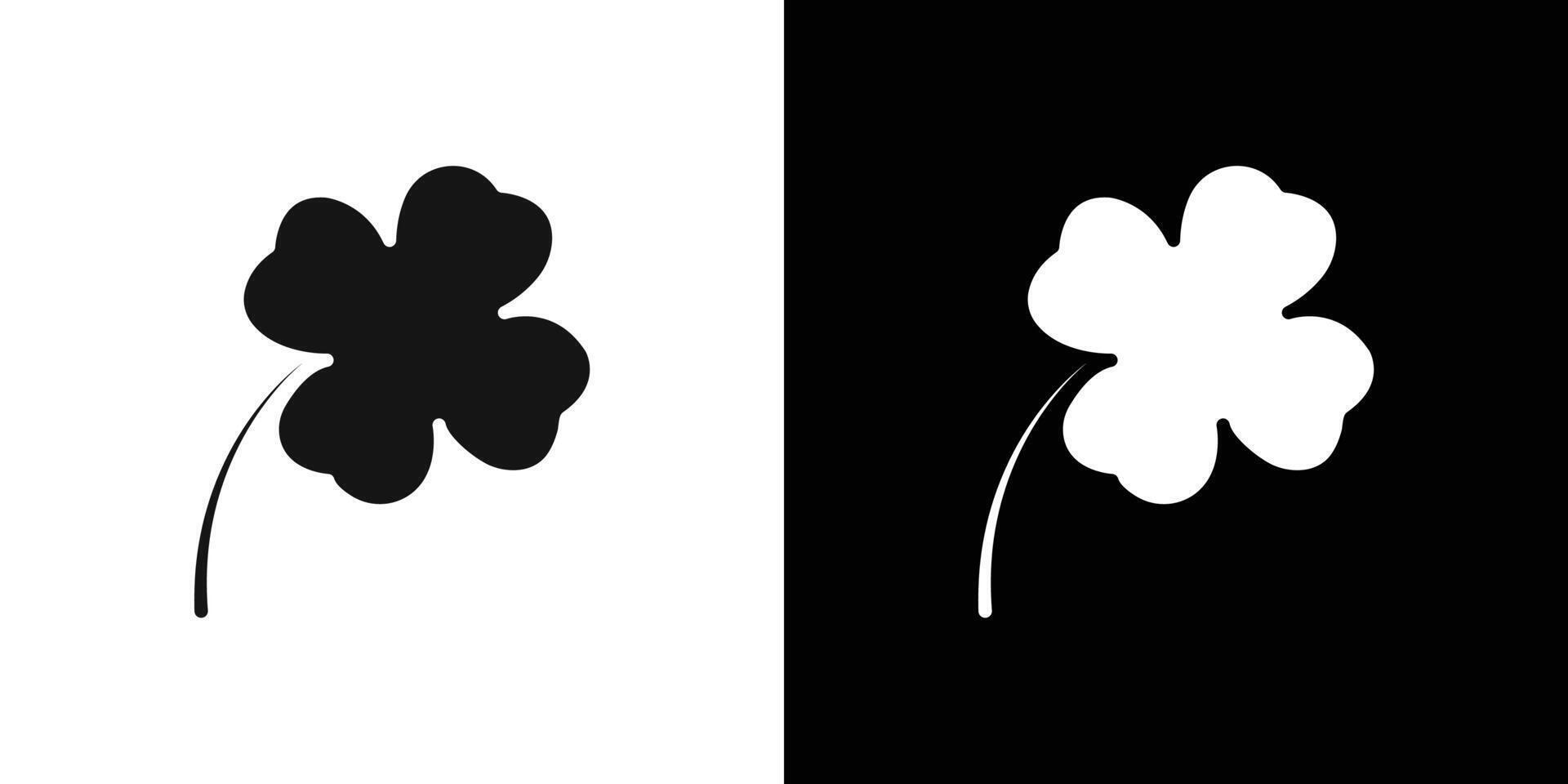 Saint patrick Leaf clover icon Flat set outline vector