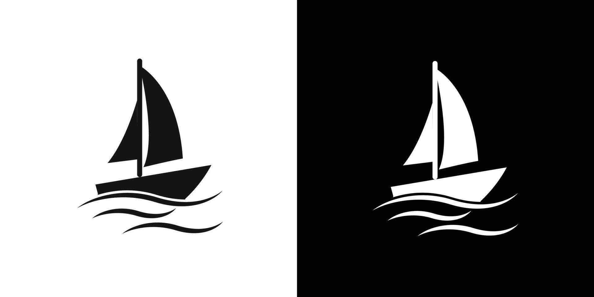 Sailboat icon Flat set outline vector