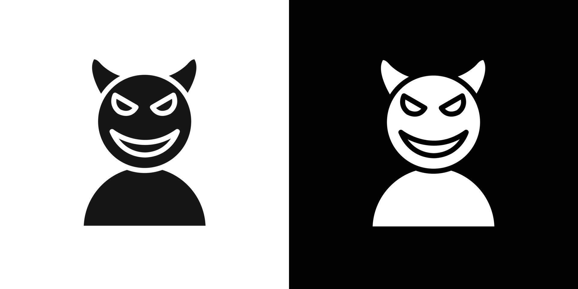 satan evil icon Flat set outline vector