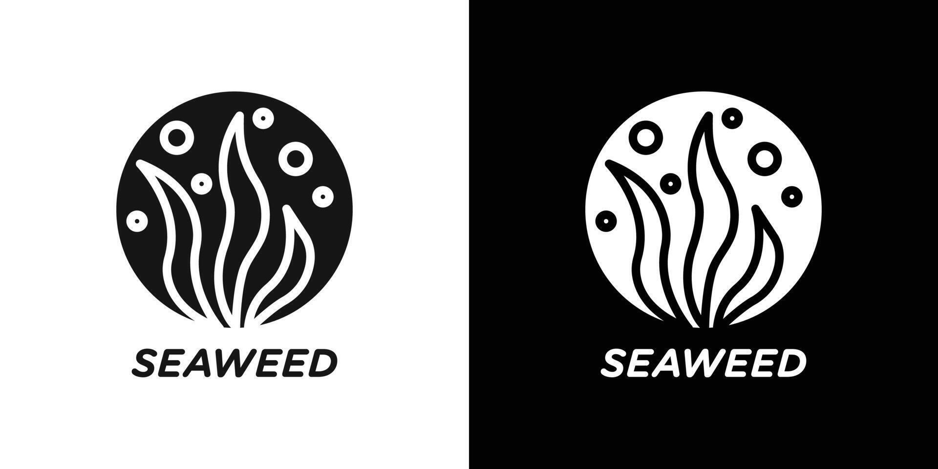 Seaweed icon Flat set outline vector