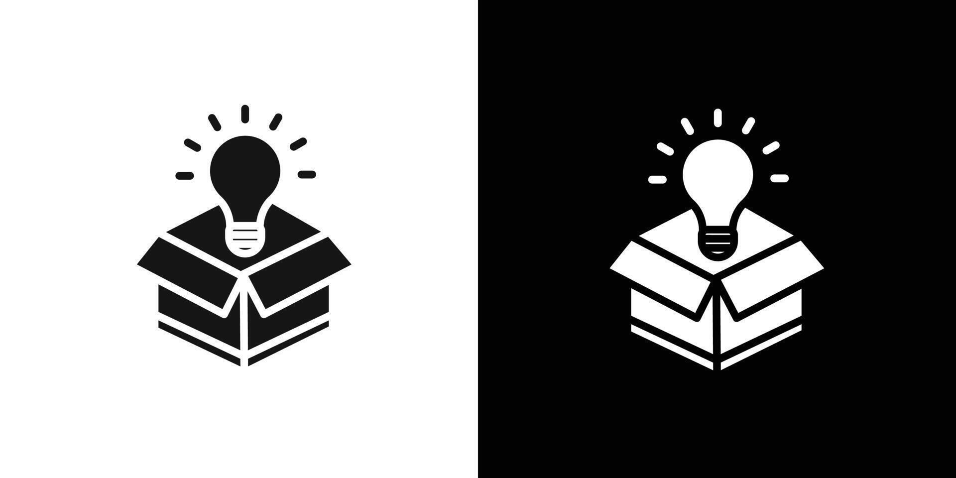 Think out of box idea icon Flat set outline vector